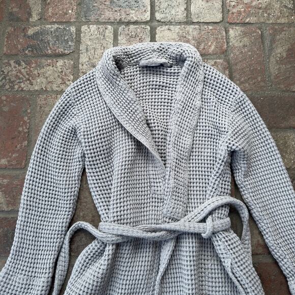 Brooklinen Dreamweave Waffle Robe Gray L - Picture 2 of 7